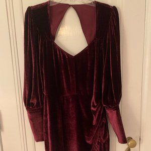 Reformation Maroon Velvet Mini Dress Size 8